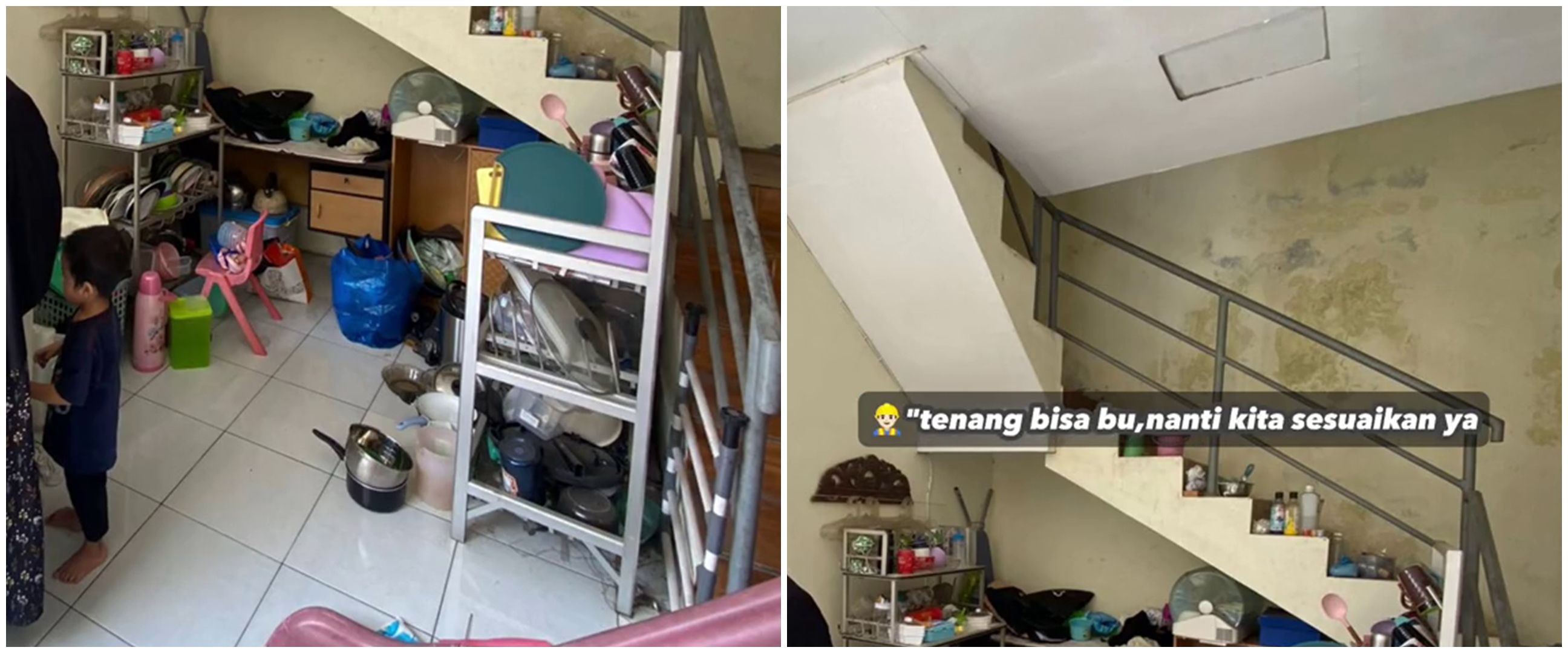 Makeover dapur minimalis di kolong tangga bak gudang jadi mewah idaman emak-emak, intip 9 potretnya