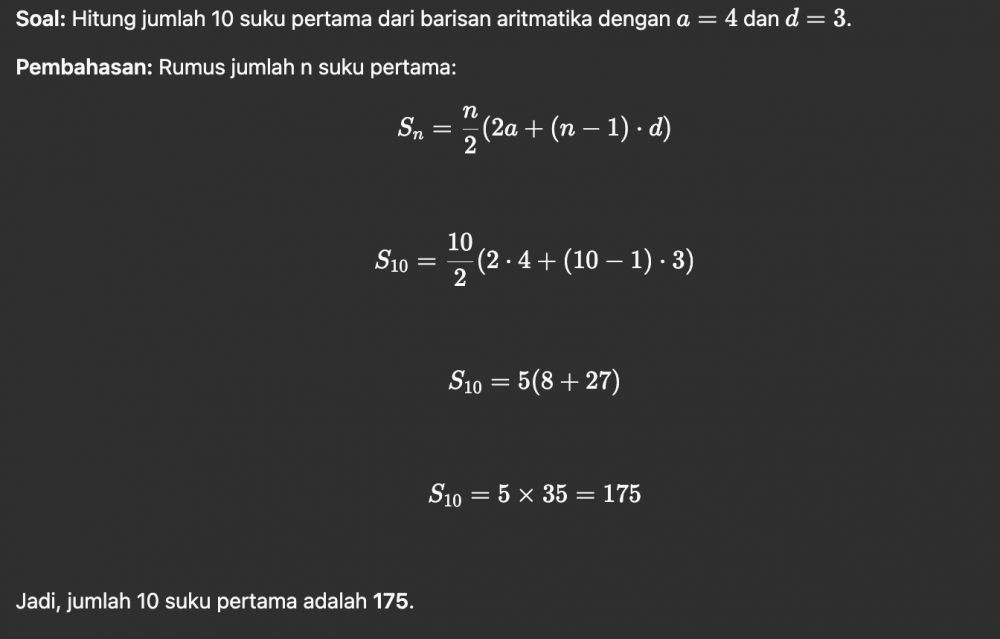 Contoh soal barisan aritmatika, lengkap dengan pembahasannya yang sederhana