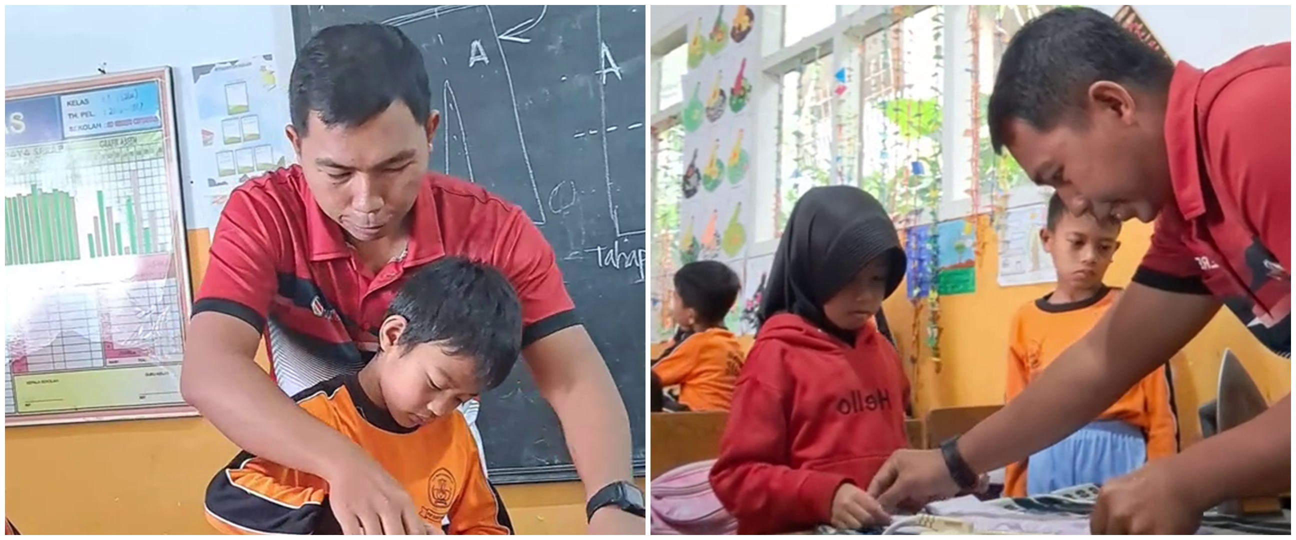 Beda dari lainnya, guru olahraga ini ajarkan murid nyetrika dan lipat pakaian, aksinya tuai sorotan