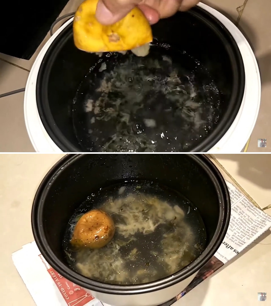 Trik cuci kerak gosong panci rice cooker tanpa merusak lapisan antilengket, cuma pakai 1 jenis buah