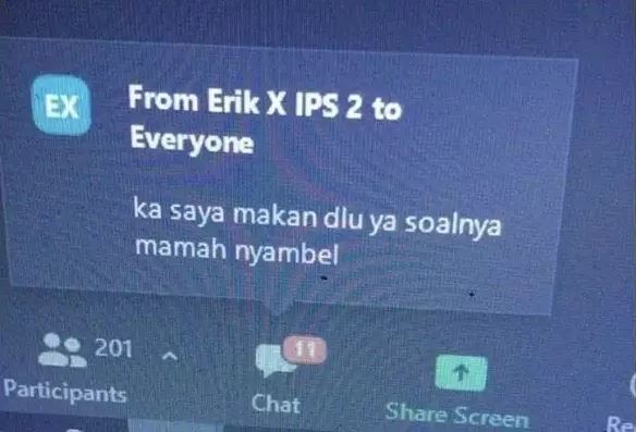 11 Chat lucu saat Zoom Meeting ini bacanya bikin cekikikan, kelakuannya receh abis