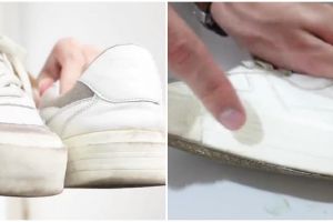 Trik hilangkan noda di sepatu putih pakai 1 tambahan bahan dapur, kembali bersih cuma dalam 5 detik