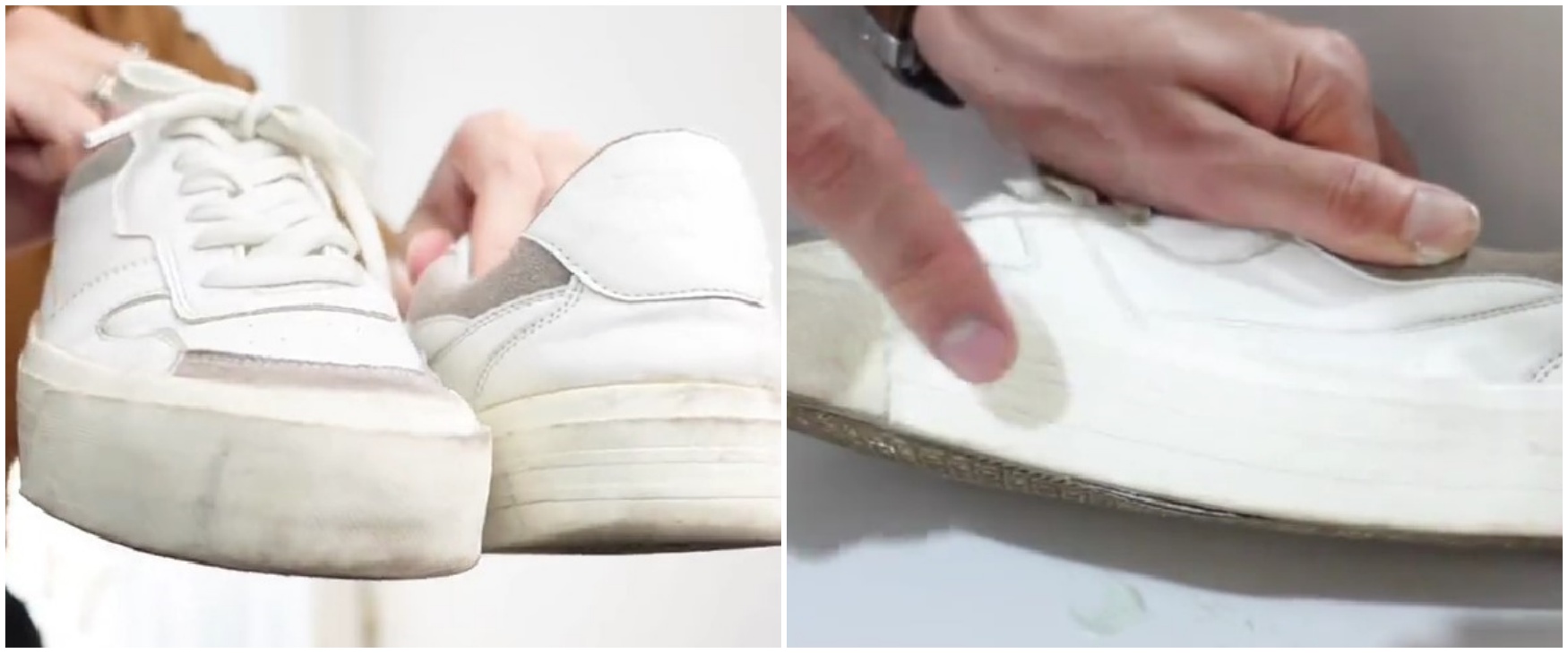 Trik hilangkan noda di sepatu putih pakai 1 tambahan bahan dapur, kembali bersih cuma dalam 5 detik