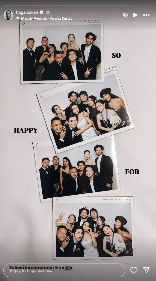 9 Potret deretan artis di pernikahan Angga Yunanda dan Shenina Cinnamon, kompak pakai dresscode hitam