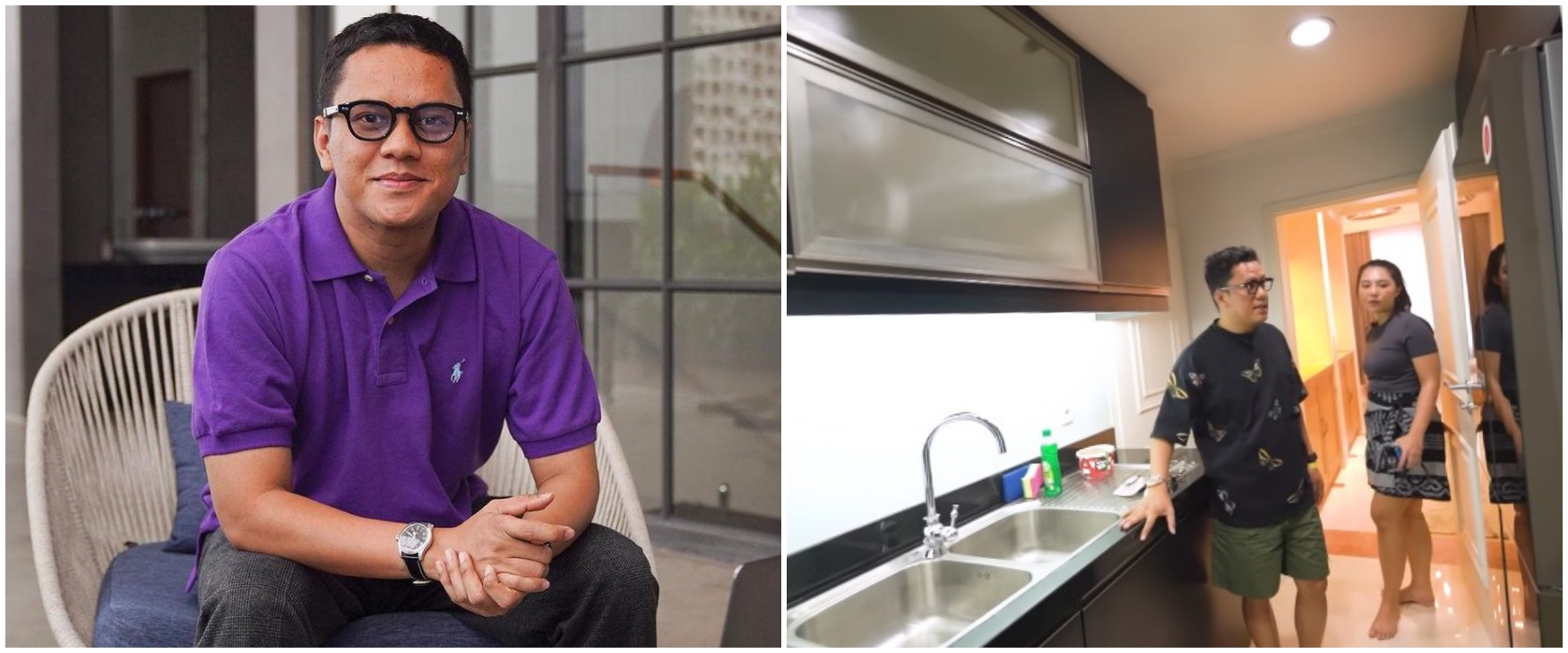 Punya penthouse dekat mall, 9 potret dapur minimalis Arief Muhammad ini didesain semi privat