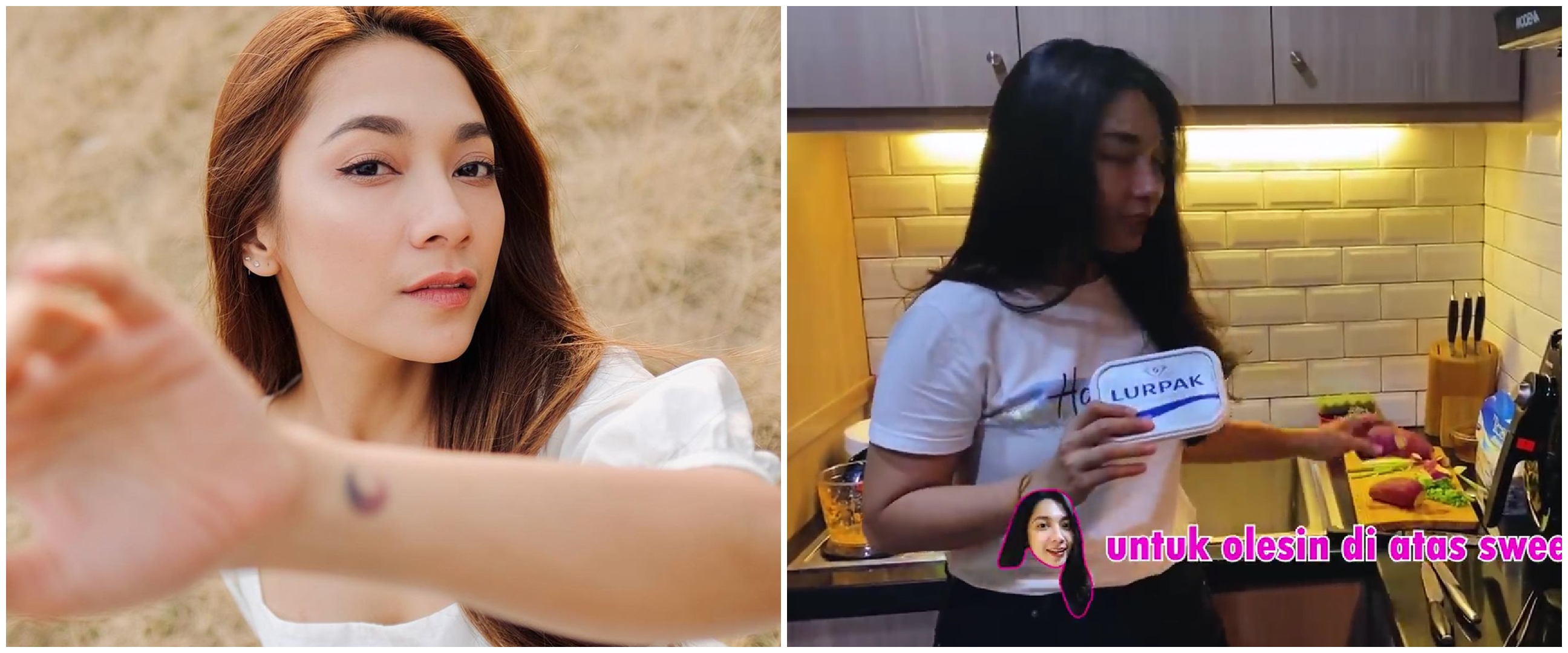 Dekorasi cermin bikin ruangan kian luas, 9 potret dapur Dinda Kirana dengan kabinet kamuflase