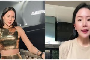 7 Potret dapur Agnes Jennifer interiornya elegan, backsplash-nya dari keramik granit