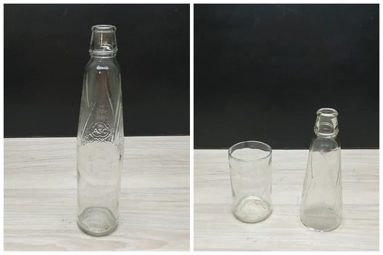 Cara mudah memotong botol sirup bekas tanpa dibakar agar rapi dan bisa dijadikan gelas estetik