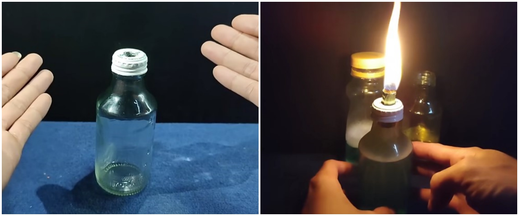 Trik pria bikin lilin dari botol bekas dan campuran air sabun, ide kreatifnya layak diacungi jempol