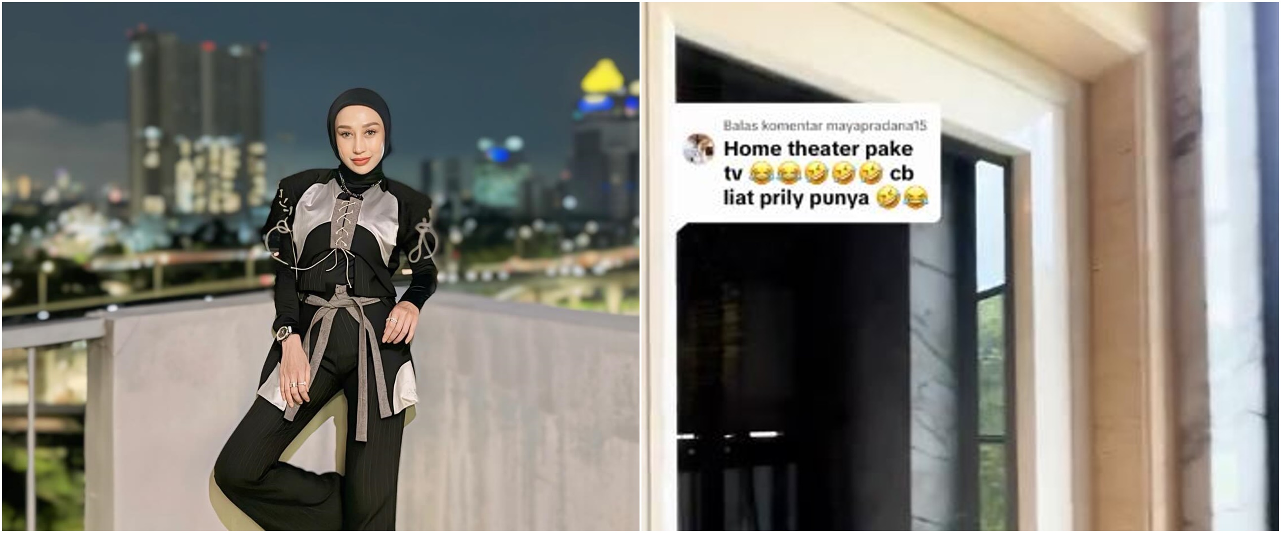 Punya hunian mewah tapi TV-nya mungil, 9 potret home theater Reza Gladys ini jadi omongan