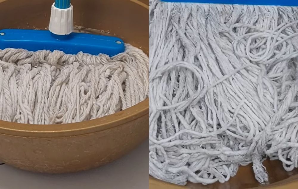 Trik simpel agar kain pel dekil buluk jadi putih bersih dan tak bikin jijik, cuma tambah 2 bahan masak