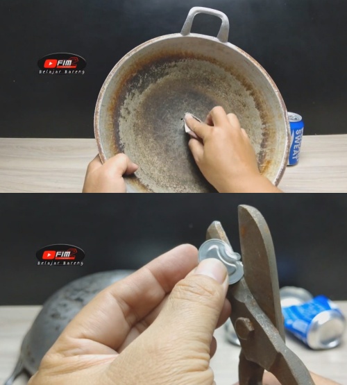 Trik menambal wajan bolong cuma pakai satu sampah minuman, bisa jadi solusi darurat tanpa keluar modal