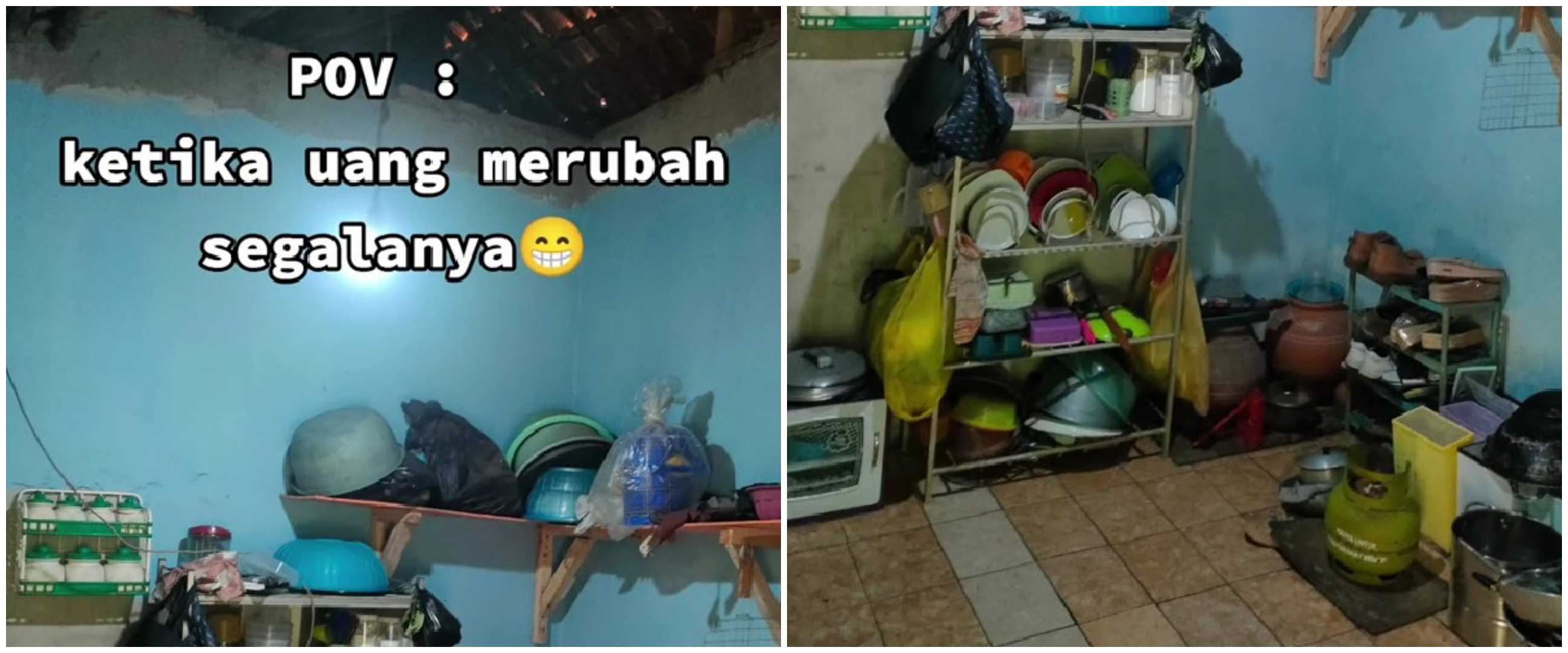 Dapur kumuh tak terawat dimakeover jadi estetik ada mini bar, 9 potretnya sampai dikira beda tempat