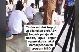 Aksi tak terpuji ASN tendang siswa demo makan bergizi gratis di Papua, berujung permintaan maaf