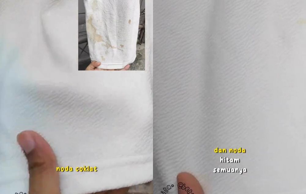 Trik atasi noda dekil di celana putih tanpa dicuci detergen, bersih degan 1 tambahan bahan dapur
