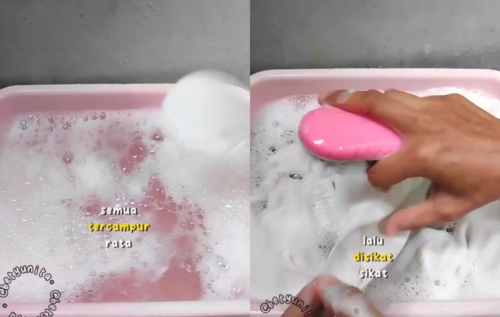 Trik atasi noda dekil di celana putih tanpa dicuci detergen, bersih degan 1 tambahan bahan dapur