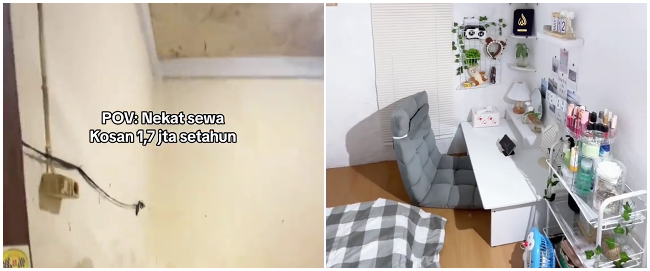 Kamar lembap bekas gudang sewanya Rp140 ribu sebulan ini dimakeover jadi ala Jepang, intip 11 hasilnya