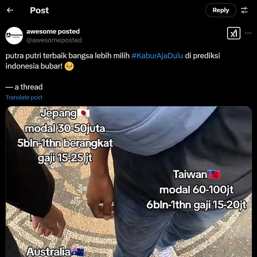 Viral tagar Kabur Aja Dulu, Bunda Corla kritik syarat kerja di Indonesia tidak masuk akal