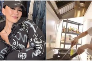 9 Potret rumah Agnez Mo di Jakarta interiornya minimalis serba putih, area dapurnya mirip di restoran