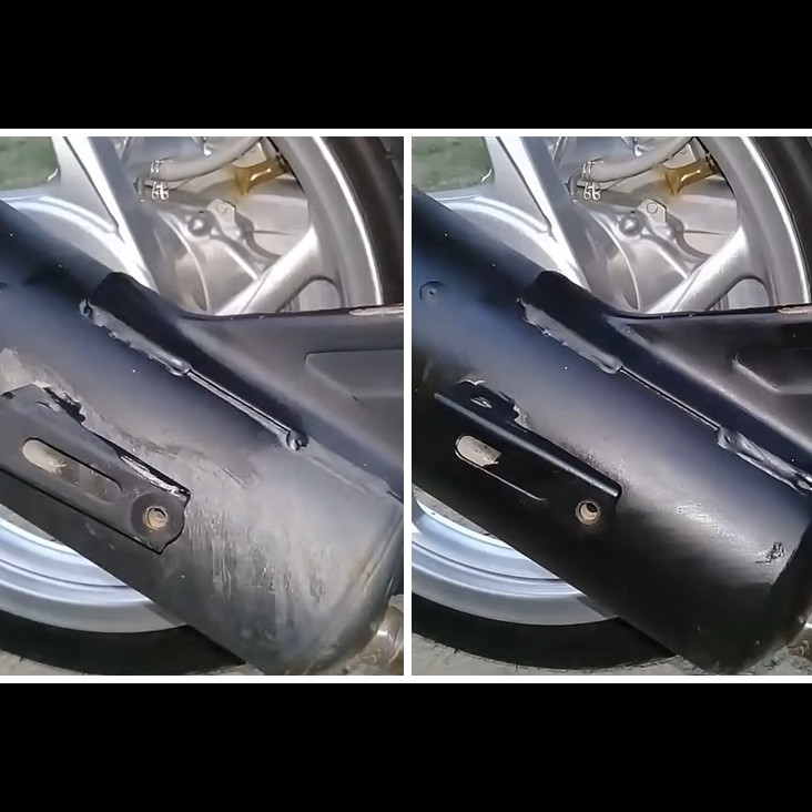 Trik membersihkan kerak knalpot pakai 2 bahan dapur, kinclong seperti baru beli motor