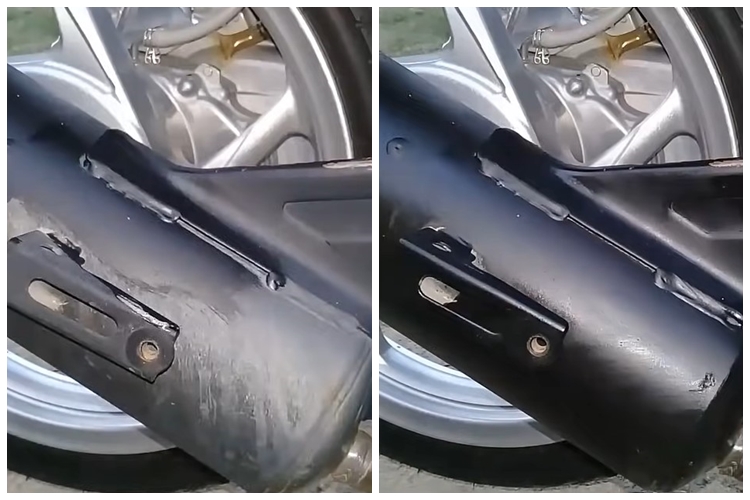 Trik membersihkan kerak knalpot pakai 2 bahan dapur, kinclong seperti baru beli motor
