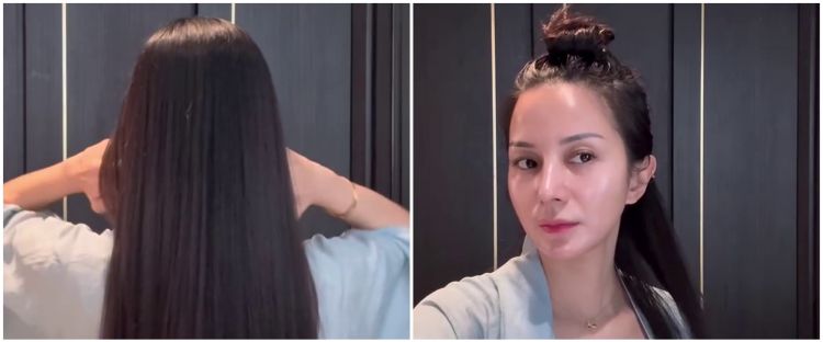 Bermodal hairmask Rp7 ribuan, ini rahasia rambut panjang berkilau dan antirontok ala Kirana Larasati