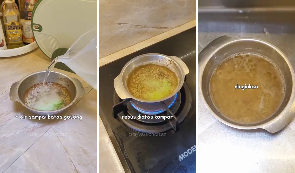 Tanpa sitrun, ini trik mudah bersihkan panci gosong berkerak hanya dengan 2 bahan dapur