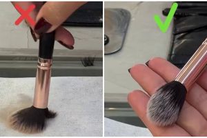 Jangan asal digosok, ini trik membersihkan brush makeup bekas bedak agar lebih cepat hilang