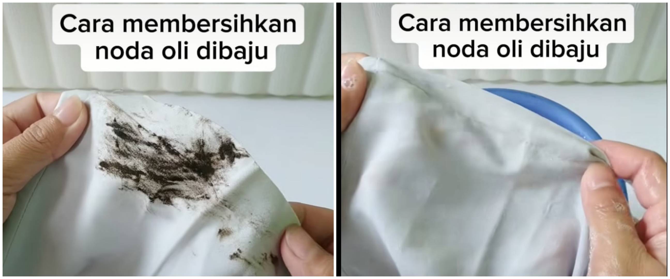 Emak-emak nggak pusing lagi, ini trik bersihkan noda oli di baju putih dengan campuran 3 bahan dapur