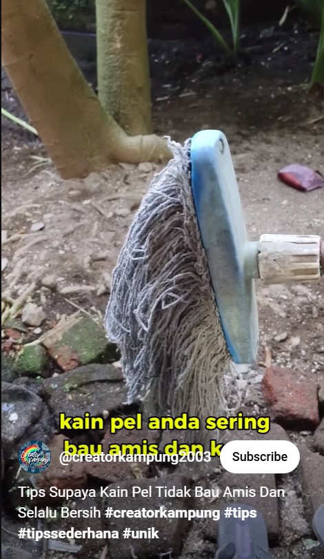 Trik bikin kain pel bebas bau amis saat dipakai, pakai 2 bahan dapur lantai jadi bersih maksimal