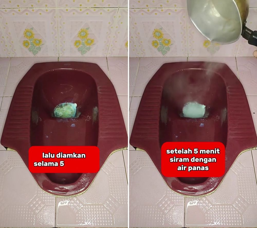 Tanpa bahan kimia tambahan, begini trik atasi kloset WC bau dan mampet cuma pakai 2 bahan dapur