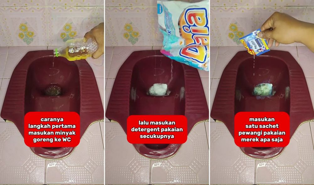 Tanpa bahan kimia tambahan, begini trik atasi kloset WC bau dan mampet cuma pakai 2 bahan dapur