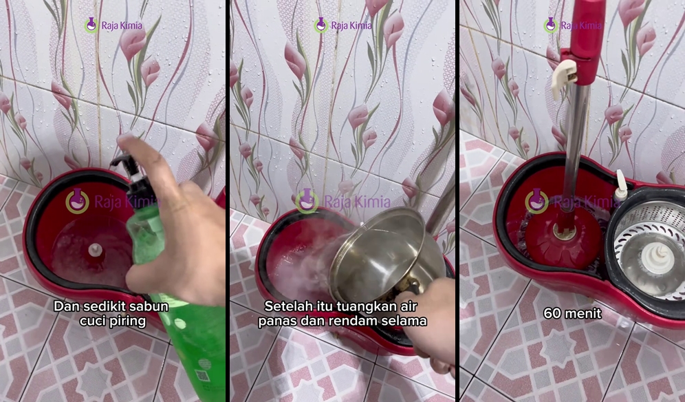 Trik bikin kain pel jadi kinclong bebas bau pesing, cuma pakai 2 bahan dapur, kotoran auto rontok