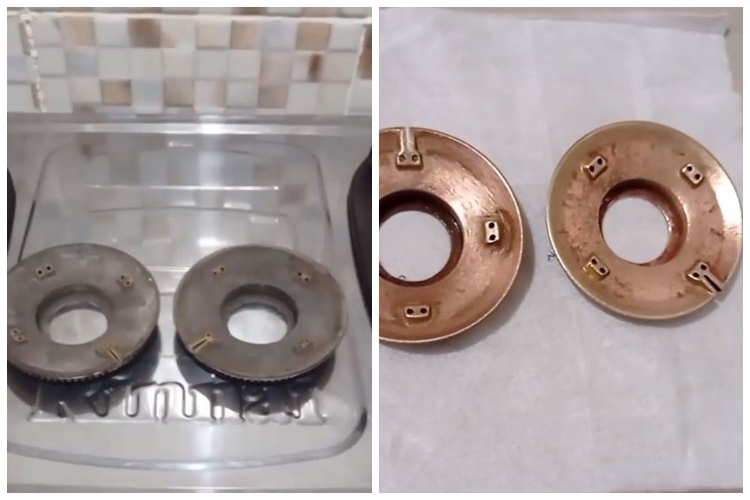 Trik bersihkan kerak hitam burner kompor agar kinclong lagi tanpa disikat kuat, pakai 1 bahan dapur