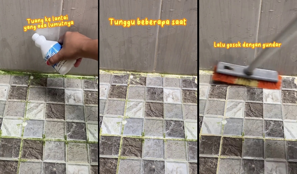 Tanpa sitrun, ini trik hilangkan lumut membandel pada lantai kamar mandi cuma pakai 1 bahan sederhana