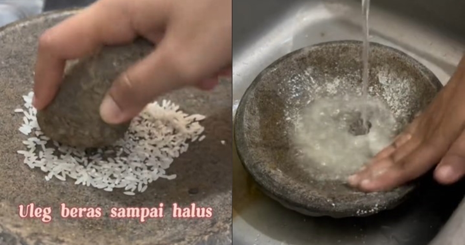 Trik mencuci cobek batu tanpa sabun agar tak bau dan sisa bumbu masakan hilang, pakai 2 bahan dapur