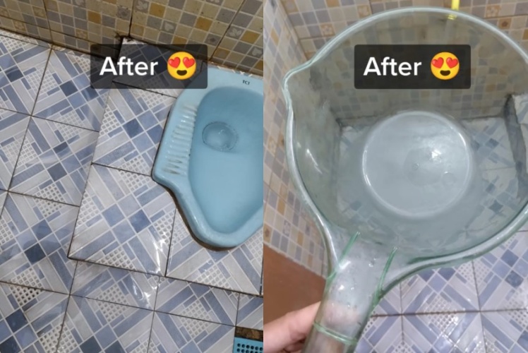 Trik praktis hilangkan lumut lantai kamar mandi tanpa disiram air panas, kinclong lagi modal Rp 3.500