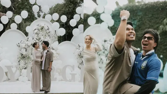 7 Potret gender reveal anak pertama Aaliyah Massaid, Thariq saking bahagia sampai digendong Atta