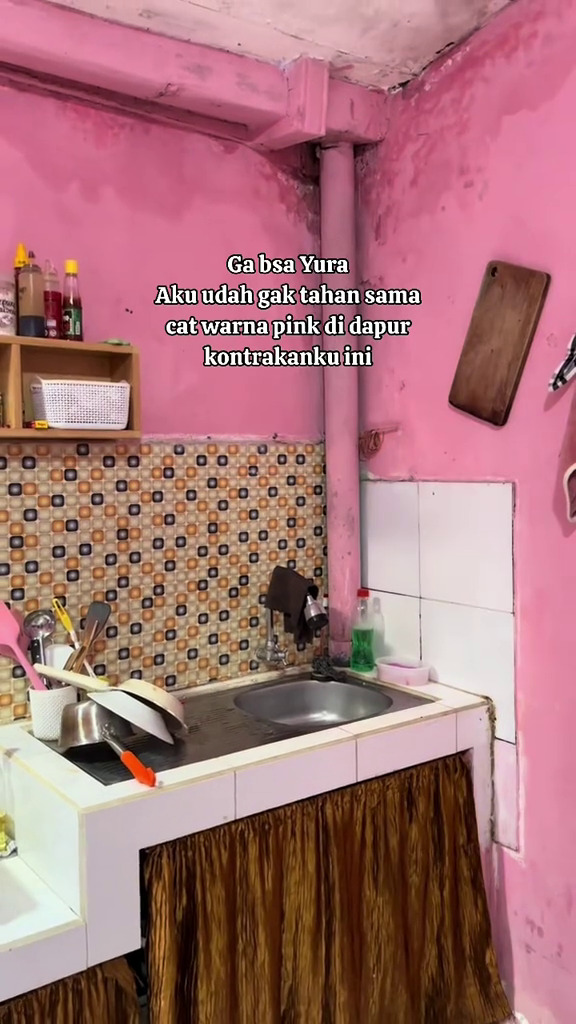 Awalnya pink ngejreng, 9 potret dapur dimakeover cuma Rp200 ribuan, hasilnya estetik manjakan mata