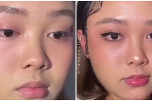 Cuma pakai 1 produk, wanita ini punya trik bikin pipi dan mata lebih merona dengan makeup simpel