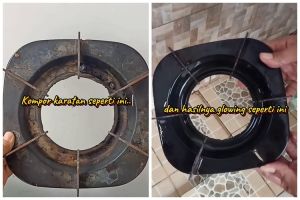 Tanpa citrun, ini trik bersihkan tungku kompor berkarat jadi kinclong pakai tambahan 1 bahan dapur