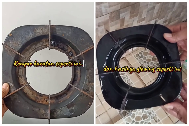 Tanpa citrun, ini trik bersihkan tungku kompor berkarat jadi kinclong pakai tambahan 1 bahan dapur