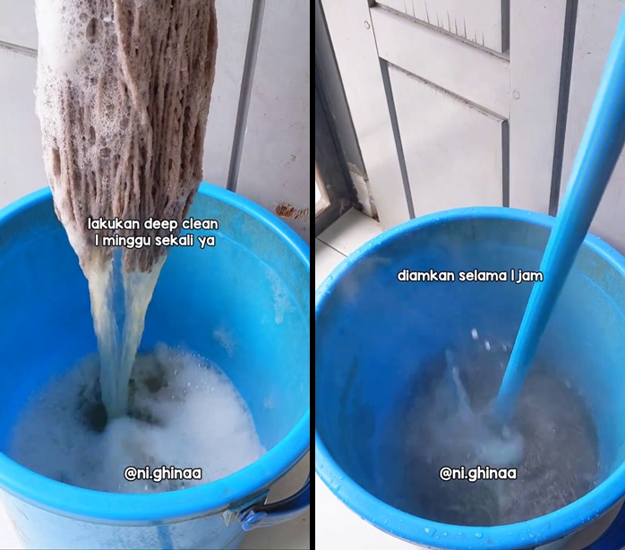 Tak perlu pewangi, begini trik cuci kain pel agar tak bau amis dan pesing cuma pakai 3 bahan dapur