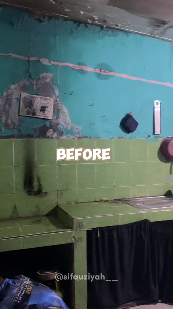 9 Potret makeover dapur kumuh dan pengap ini hasilnya estetik serba pink, bikin betah masak