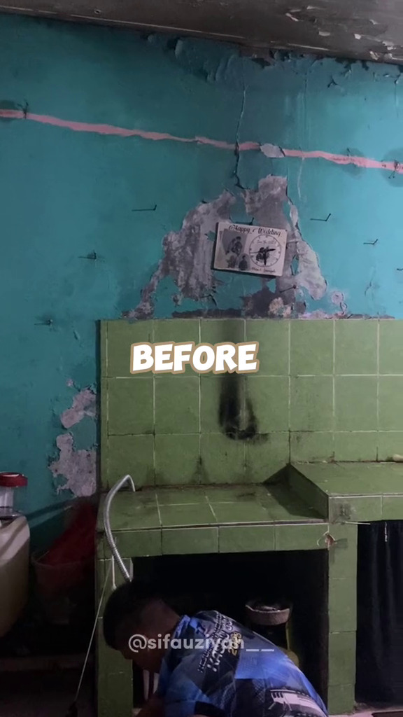 9 Potret makeover dapur kumuh dan pengap ini hasilnya estetik serba pink, bikin betah masak