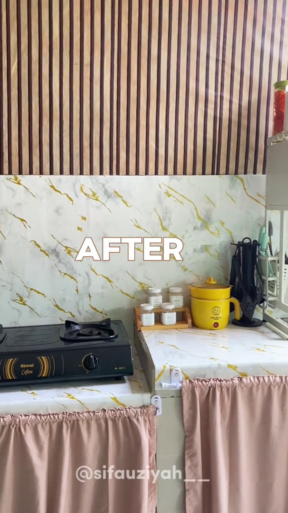 9 Potret makeover dapur kumuh dan pengap ini hasilnya estetik serba pink, bikin betah masak