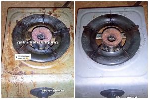 Trik bersihkan kompor berkarat cuma pakai tambahan 1 bahan dapur, hasilnya auto bersih dan kinclong