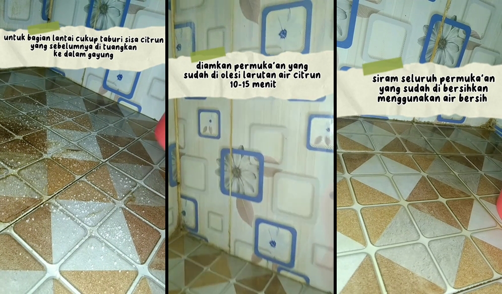 Tanpa disikat, ini trik bersihkan lantai kamar mandi berlumut jadi kesat pakai 2 bahan sederhana