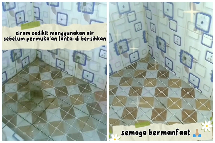 Tanpa disikat, ini trik bersihkan lantai kamar mandi berlumut jadi kesat pakai 2 bahan sederhana