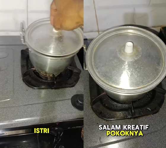 Trik kreatif memperbaiki gagang tutup panci lepas tanpa dilem, cukup pakai 1 peralatan mandi